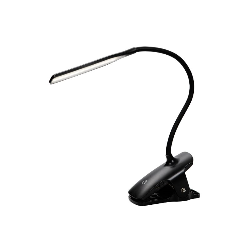 ALBA LED leeslamp LEDCLIP, oplaadbaar, flexibele arm, zwart